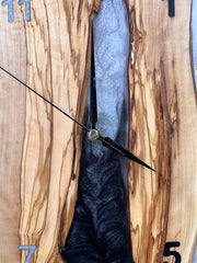 Black and White Mixture Olive Wood Wall Clock - Art Wood Lab