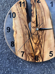 Cheerful Olive Wood Wall Clock - Art Wood Lab