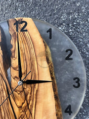 Cheerful Olive Wood Wall Clock - Art Wood Lab