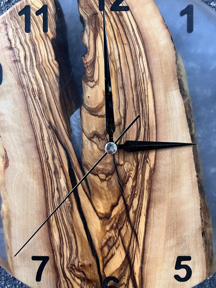 Cheerful Olive Wood Wall Clock - Art Wood Lab