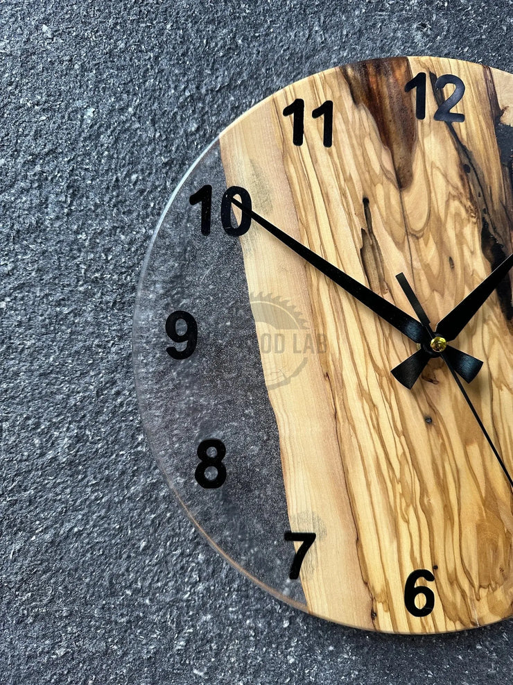 Cheerful Olive Wood Wall Clock - Art Wood Lab