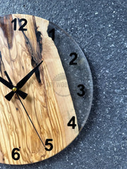 Cheerful Olive Wood Wall Clock - Art Wood Lab