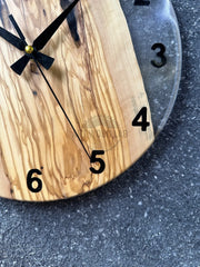 Cheerful Olive Wood Wall Clock - Art Wood Lab