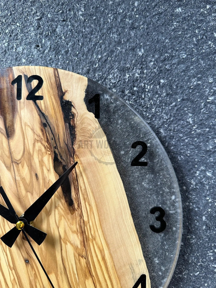 Cheerful Olive Wood Wall Clock - Art Wood Lab