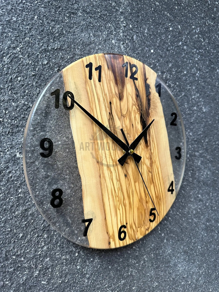 Cheerful Olive Wood Wall Clock - Art Wood Lab