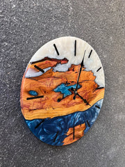 Custom Epoxy & Olive Wood Wall Clock - Art Wood Lab