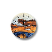 Custom Epoxy blue white toning & Olive Wood Wall Clock - Art Wood Lab