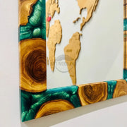 Epoxy and Olive Wood Frame Mirror, Modern Wall Decor - Art Wood Lab