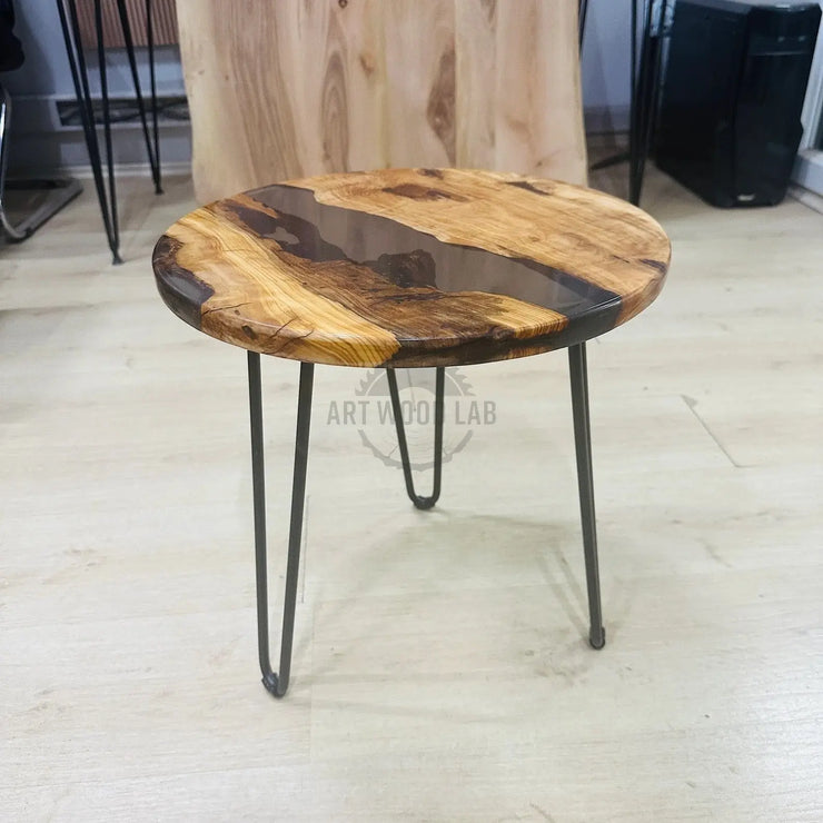 Epoxy coffee table in olive wood - Art Wood Lab