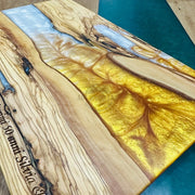 Golden white Olive Wooden Board - Art Wood Lab