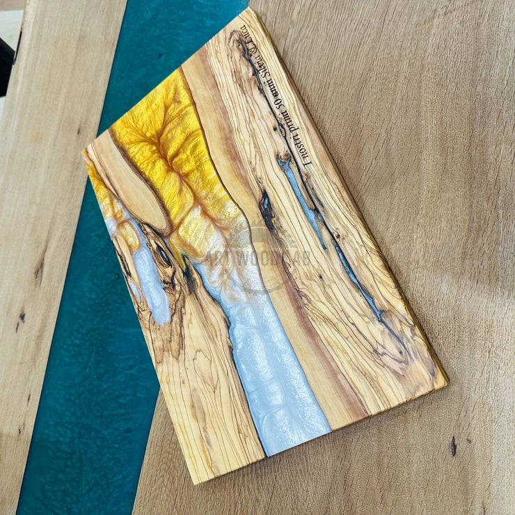 Golden white Olive Wooden Board - Art Wood Lab