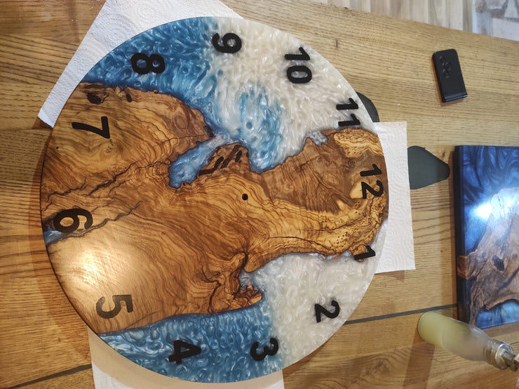 Custom made wall clock 18 ınch - Art Wood Lab