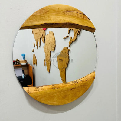 Olive Wood Custom Wall Mirror, Custom Bathroom Mirror - Art Wood Lab