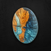 Shades of Blue Olive Wood Wall Clock - Art Wood Lab