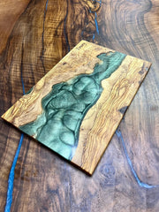 Turquoise Olive Wood Board - Art Wood Lab