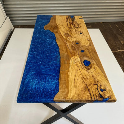 Wood and Epoxy Dining table, wood dining table - Art Wood Lab