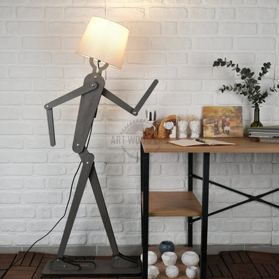 Wooden Human Figured Lamp , Bedroom Lamp Folding Reading Lamp - Art Wood Lab