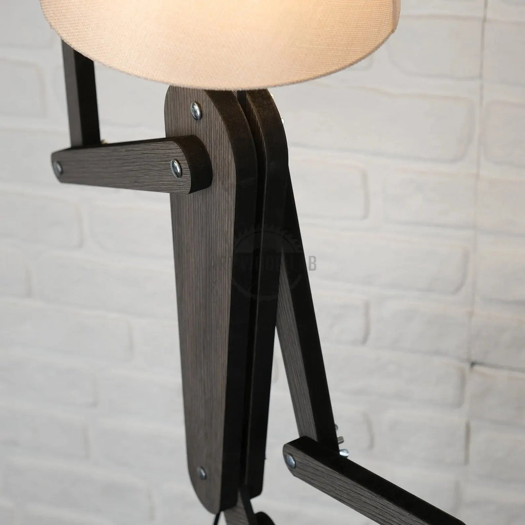 Wooden Human Figured Lamp , Bedroom Lamp Folding Reading Lamp - Art Wood Lab