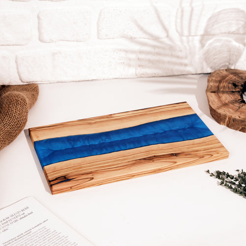 Blue Resin River Olive Wood Serving Board - view 2