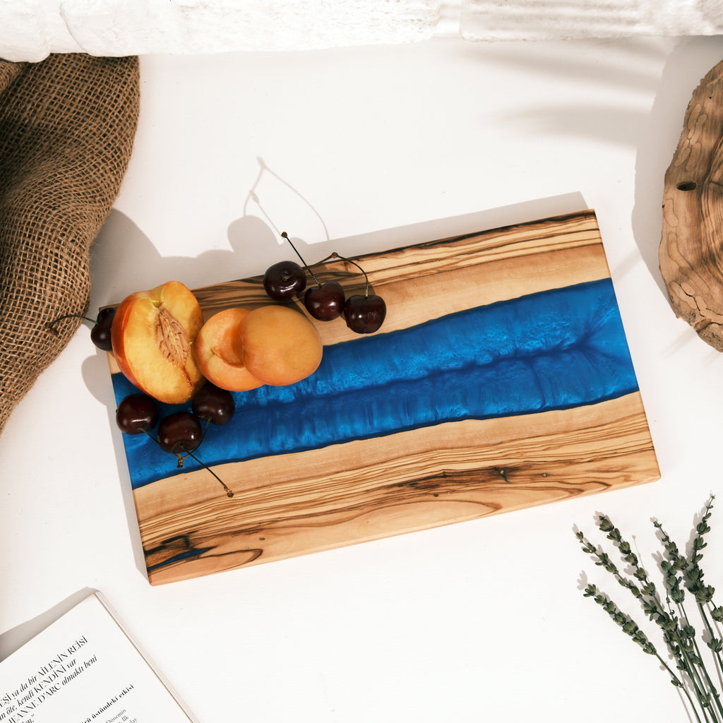 Blue Resin River Olive Wood Serving Board - view 8