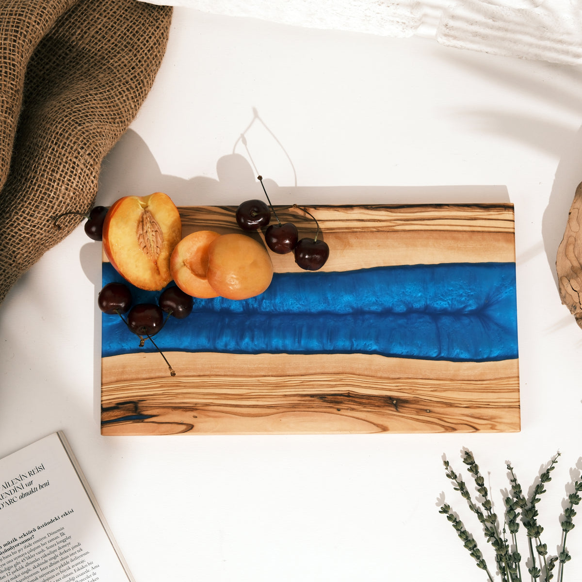 Blue Resin River Olive Wood Serving Board - view 9
