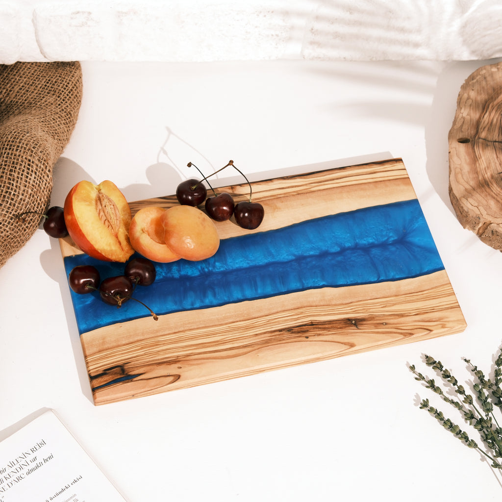 Blue Resin River Olive Wood Serving Board - view 10