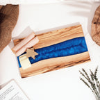 Blue Resin River Olive Wood Serving Board - view 16