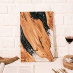 Black & White Resin Olive Wood Serving Board - main view