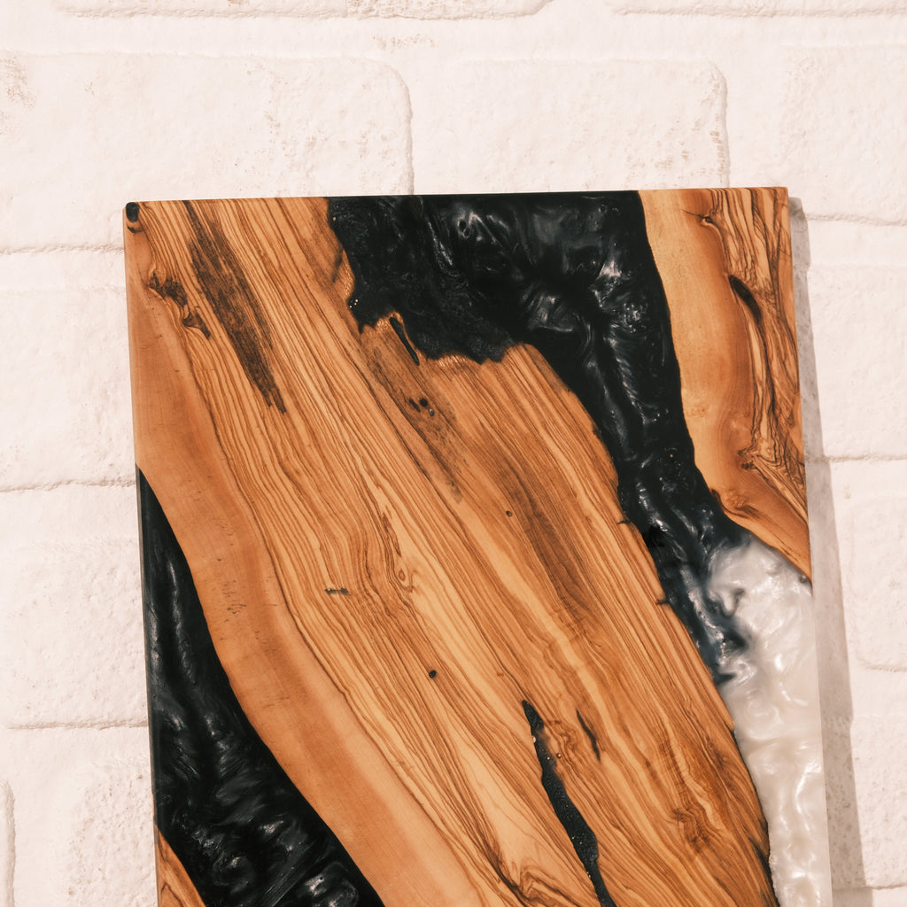 Black & White Resin Olive Wood Serving Board - view 3