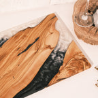 Black & White Resin Olive Wood Serving Board - view 7