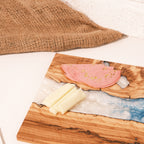 Turquoise & White Resin Olive Wood Serving Board - view 9