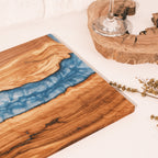 Turquoise & White Resin Olive Wood Serving Board - view 10
