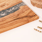 Turquoise & Gray Resin Olive Wood Serving Board - view 4