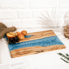 Turquoise Resin River Olive Wood Serving Board - view 5