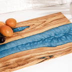 Turquoise Resin River Olive Wood Serving Board - view 7