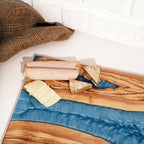 Turquoise Resin River Olive Wood Serving Board - view 13