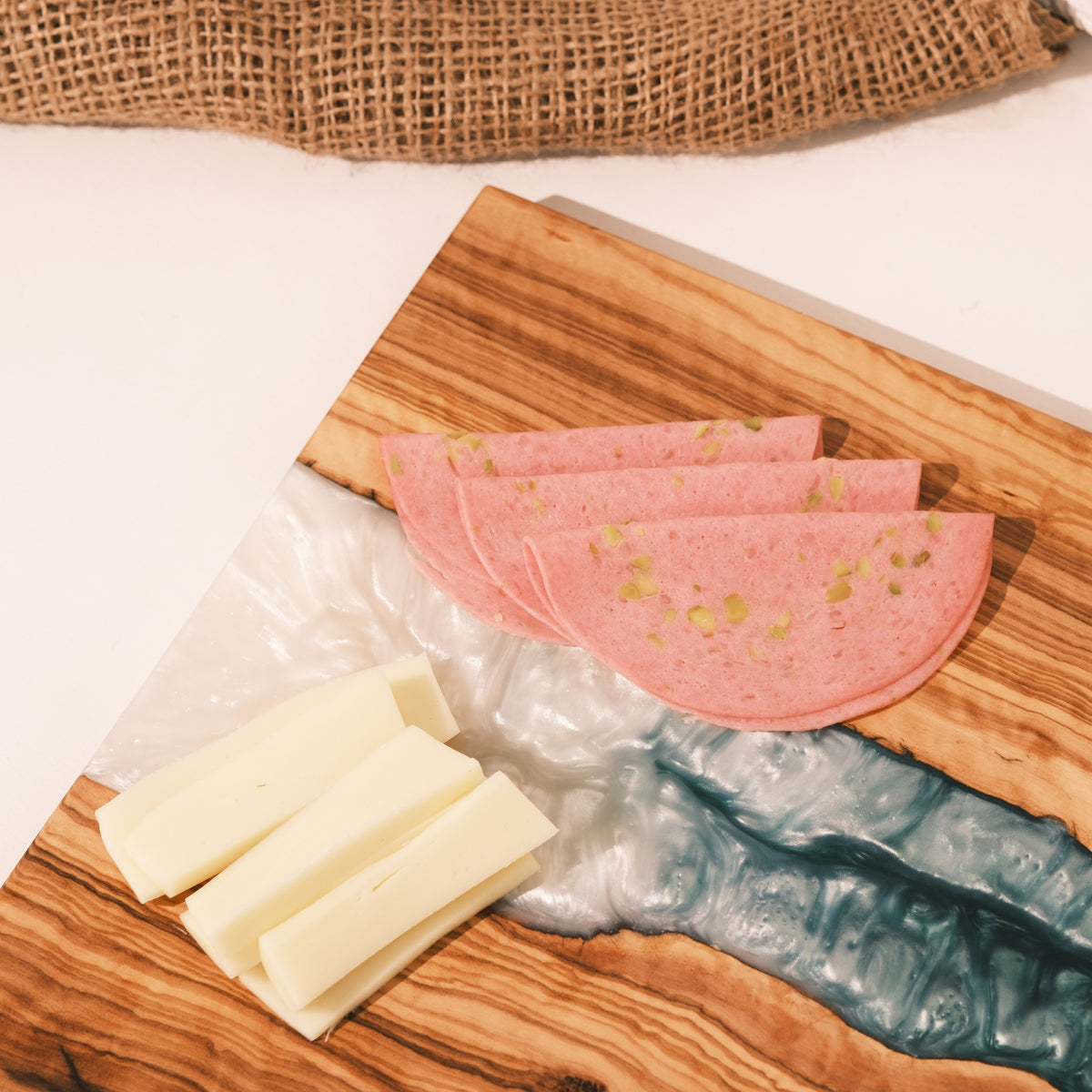 Green & White Resin Olive Wood Serving Board - view 4