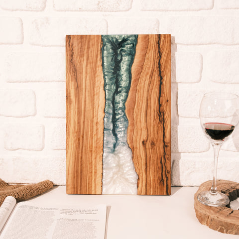 Green & White Resin Olive Wood Serving Board - view 9