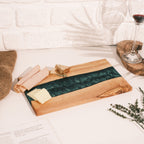 Emerald Green Resin River Olive Wood Serving Board - view 6