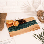 Emerald Green Resin River Olive Wood Serving Board - view 11