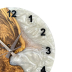 Black & White Olive Wood Resin Wall Clock - Natural Edge Design - view 9