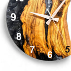 Black & White Olive Wood Resin Wall Clock - Bold Grain Design - view 5