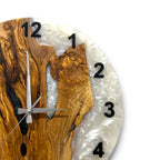 Black & White Olive Wood Resin Wall Clock - Statement Design - view 3