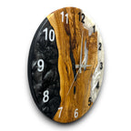 Black & White Olive Wood Resin Wall Clock - Statement Design - view 7