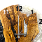 Black & White Olive Wood Resin Wall Clock - Statement Design - view 9