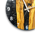 Black & Blue Olive Wood Resin Wall Clock - River Grain Design - view 9