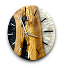 Black Resin Olive Wood Wall Clock - Natural Grain Design - view 6