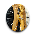 Black Resin Olive Wood Wall Clock - Natural Grain Design - view 8