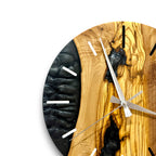 Black Resin Olive Wood Wall Clock - Natural Grain Design - view 16