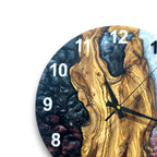 Black, Red & White Olive Wood Resin Wall Clock - view 2
